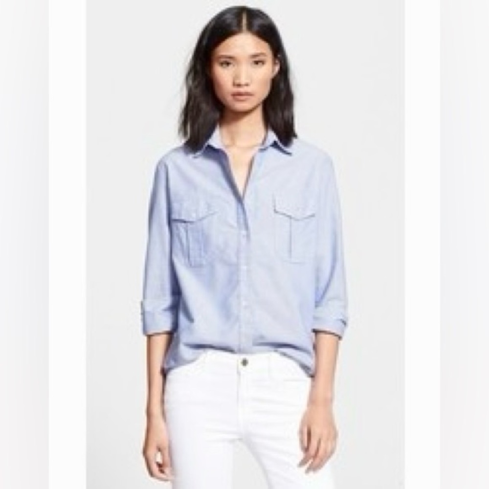 Frame Denim Blue Button Down Shirt